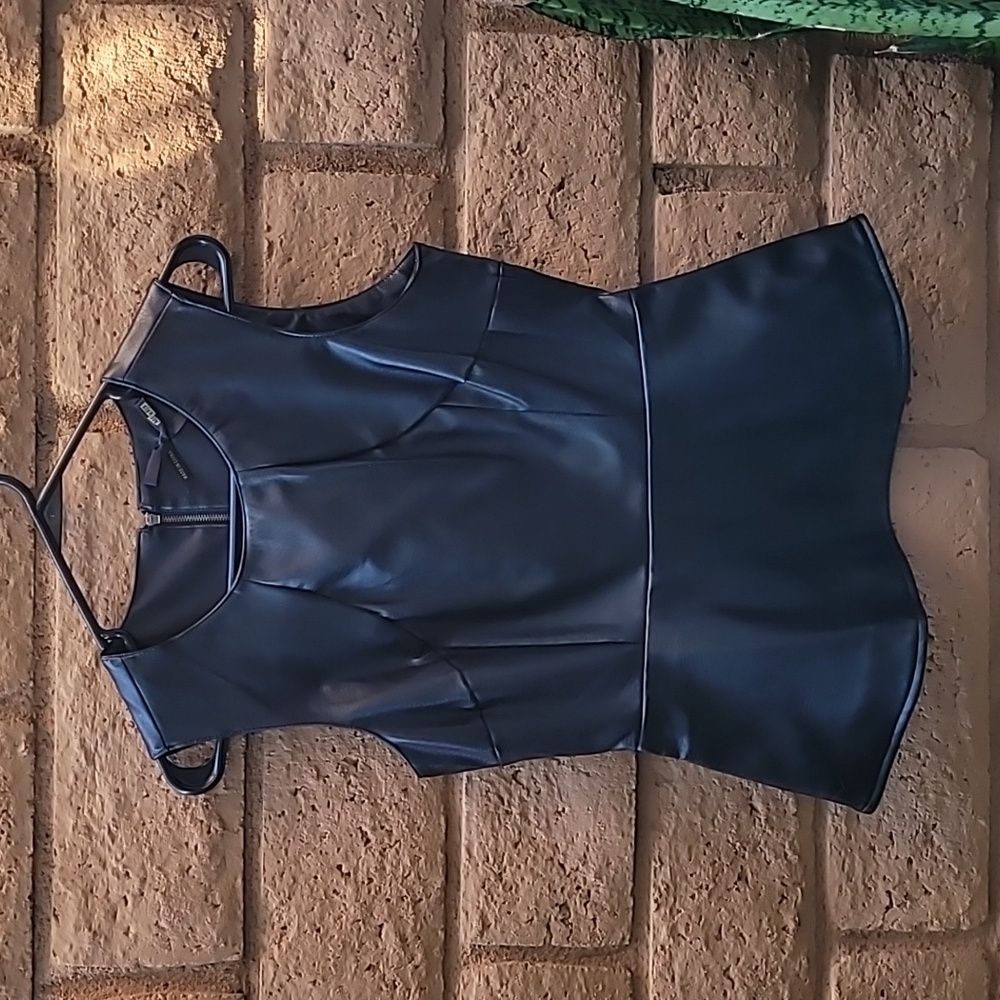 Vegan Leather Zip Back Peplum